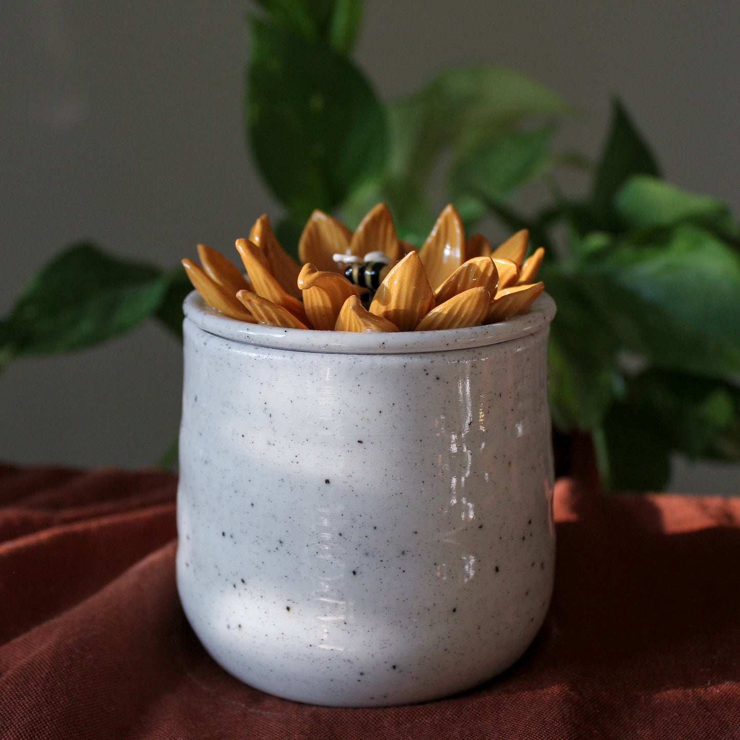 Small Bee & Sunflower Jar