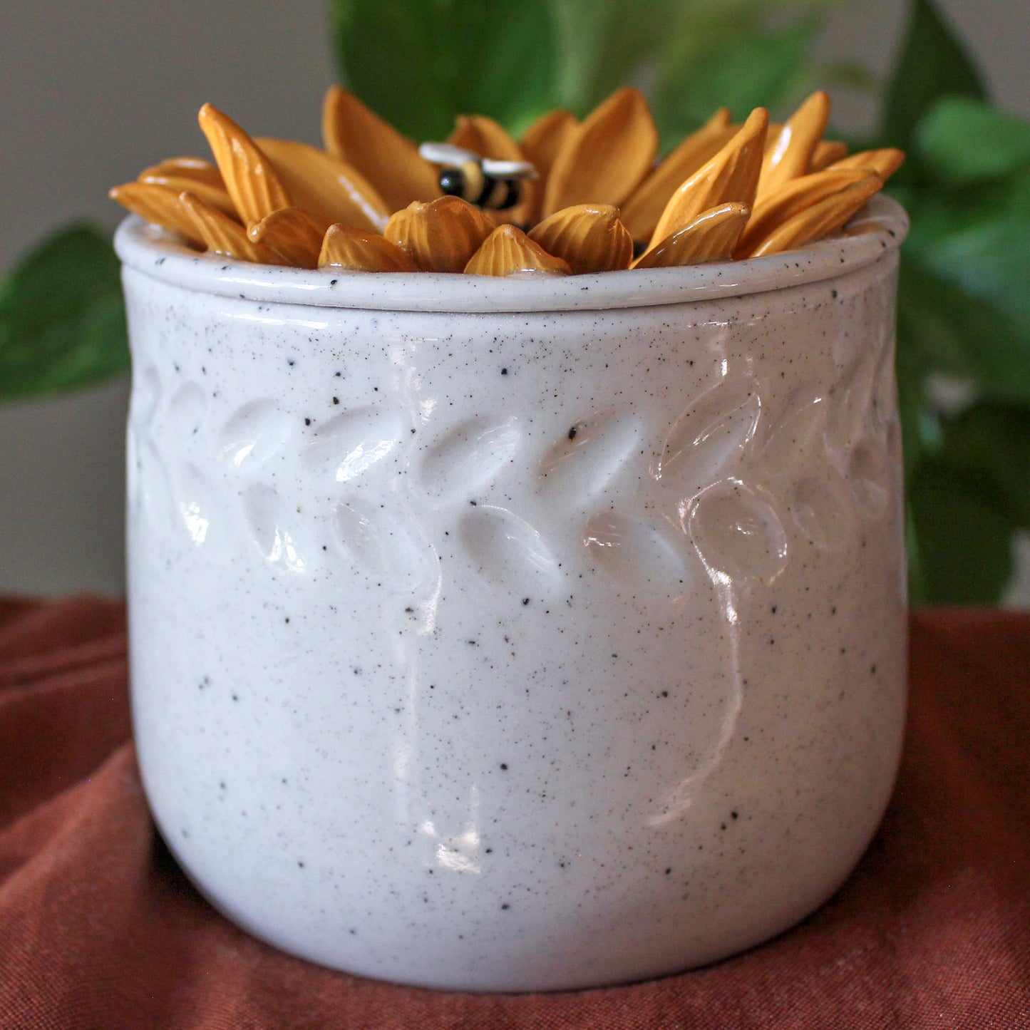 Large Bee & Sunflower Jar