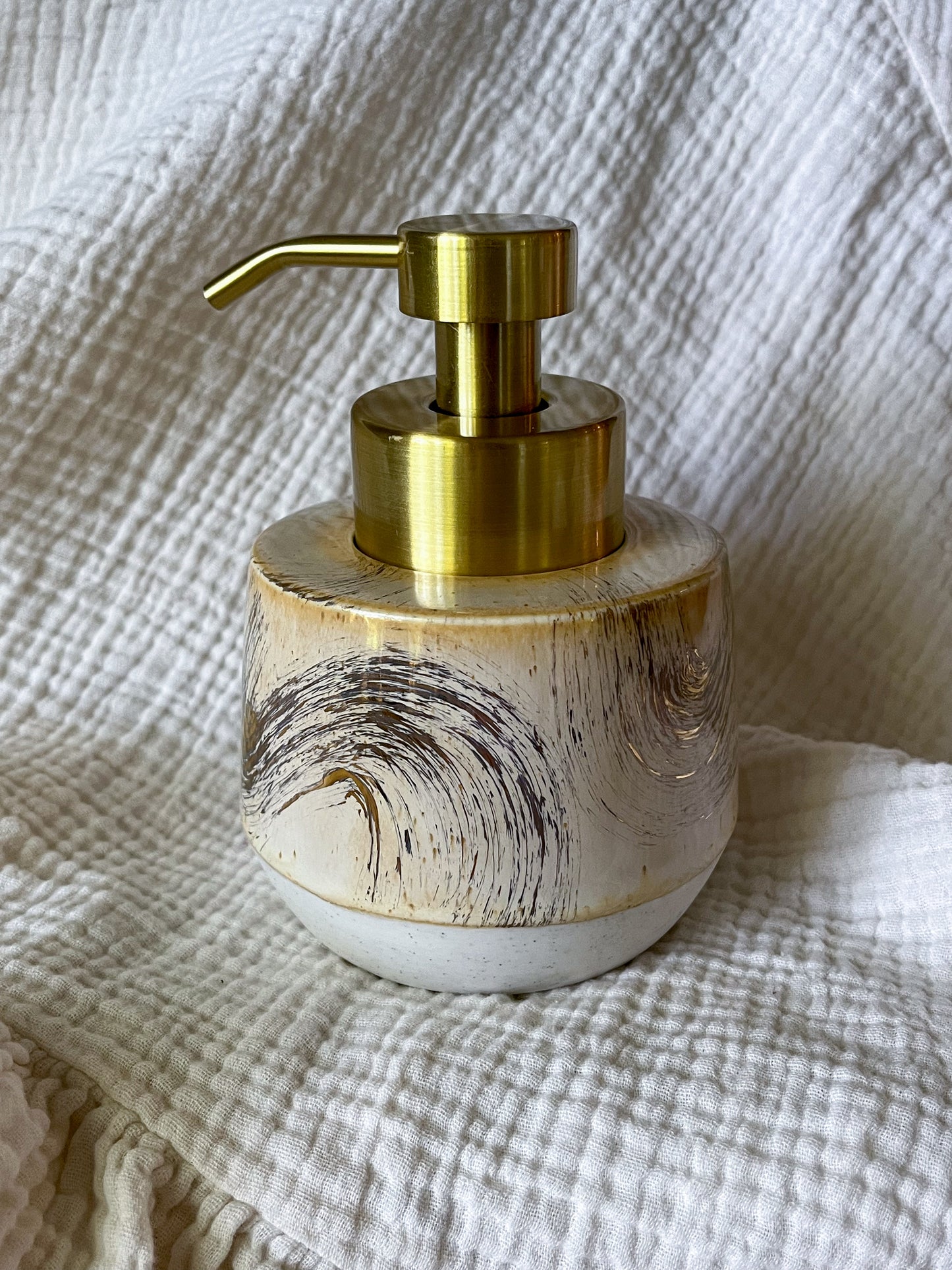 Golden Brushstroke Foaming Soap Dispenser