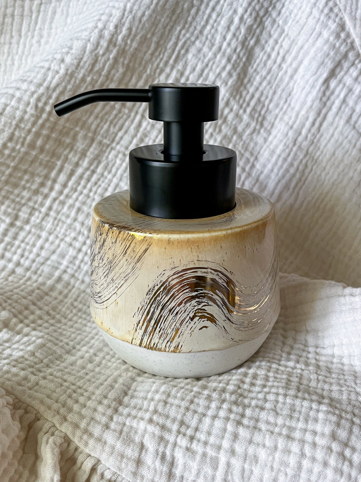 Golden Brushstroke Foaming Soap Dispenser