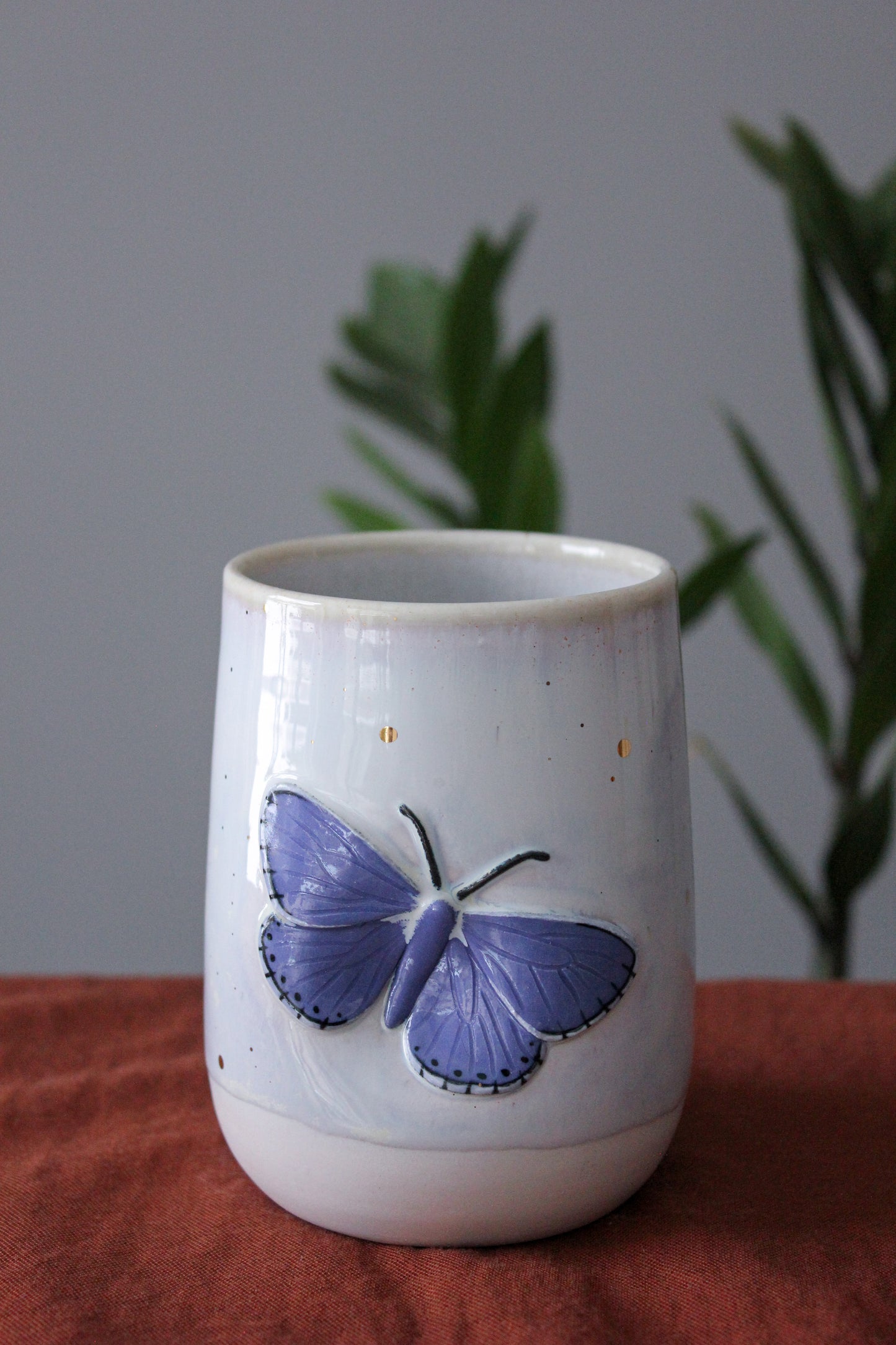 Adonis Blue Butterfly Thumb Cup - 14oz