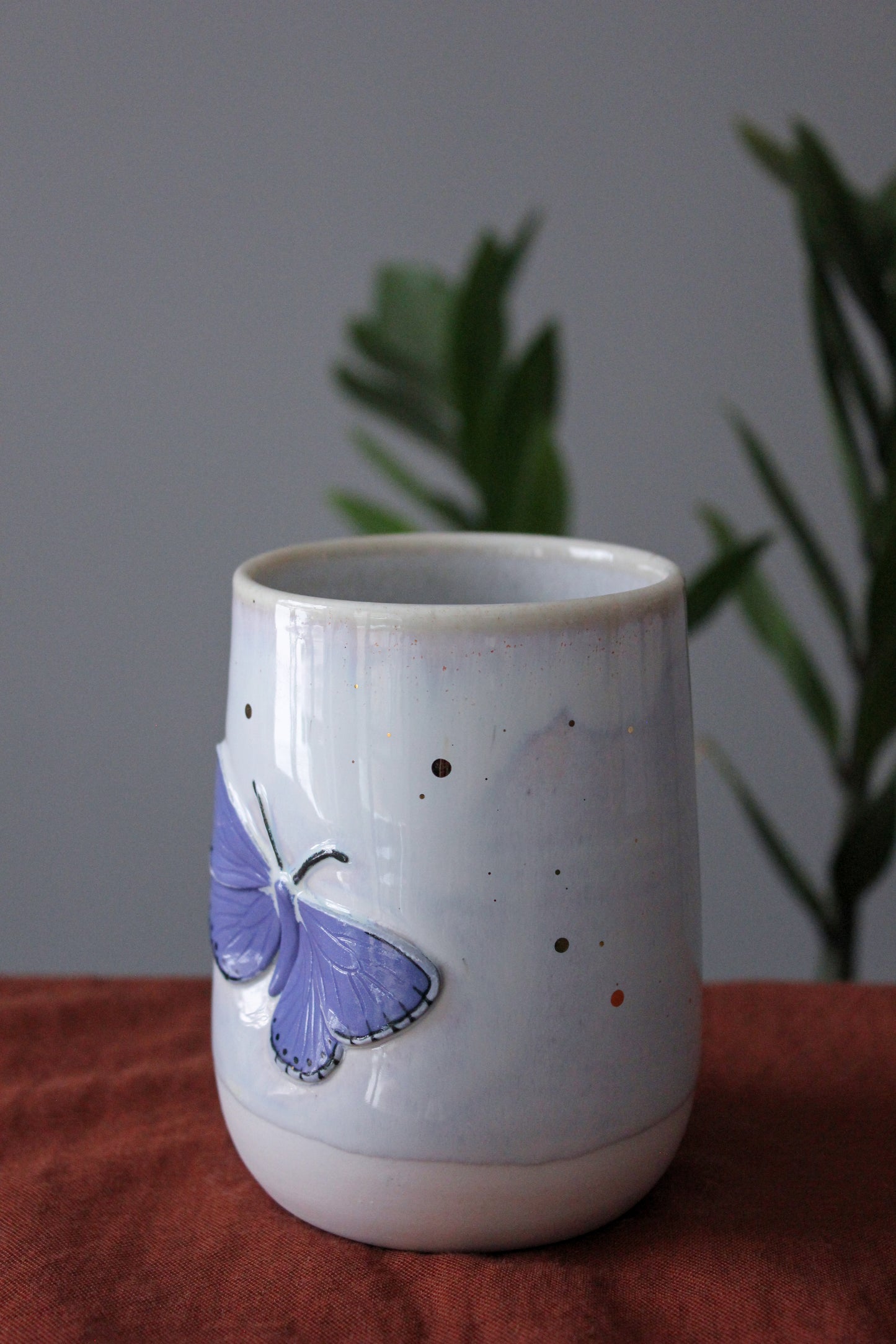 Adonis Blue Butterfly Thumb Cup - 14oz