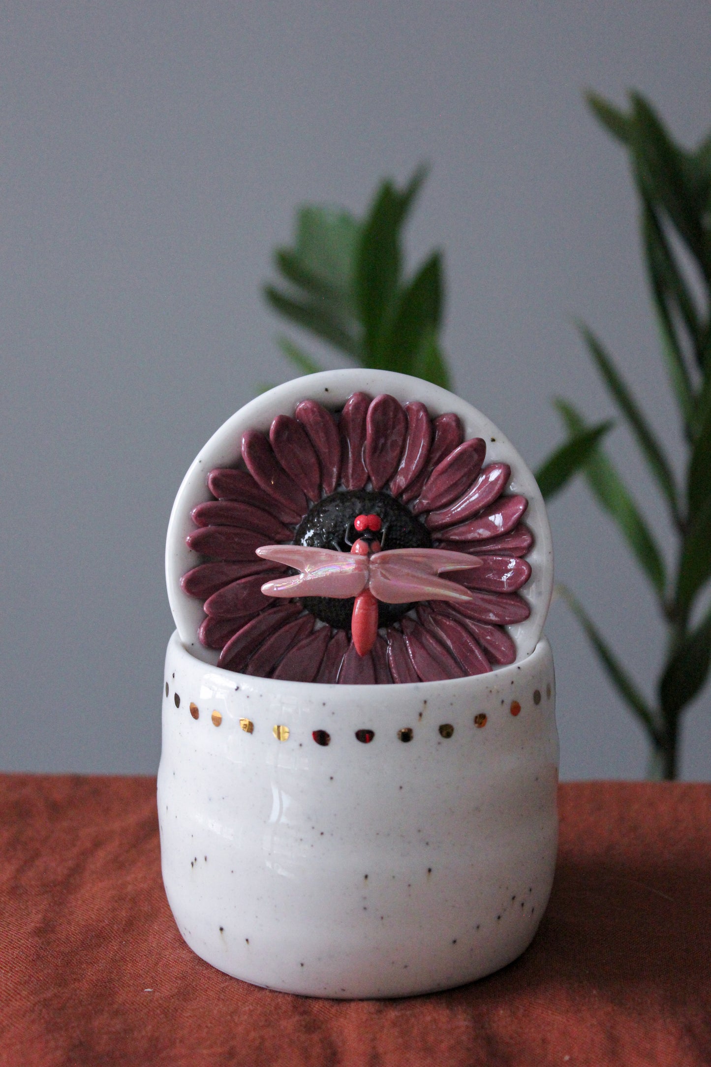 Floral Dragonfly Jar