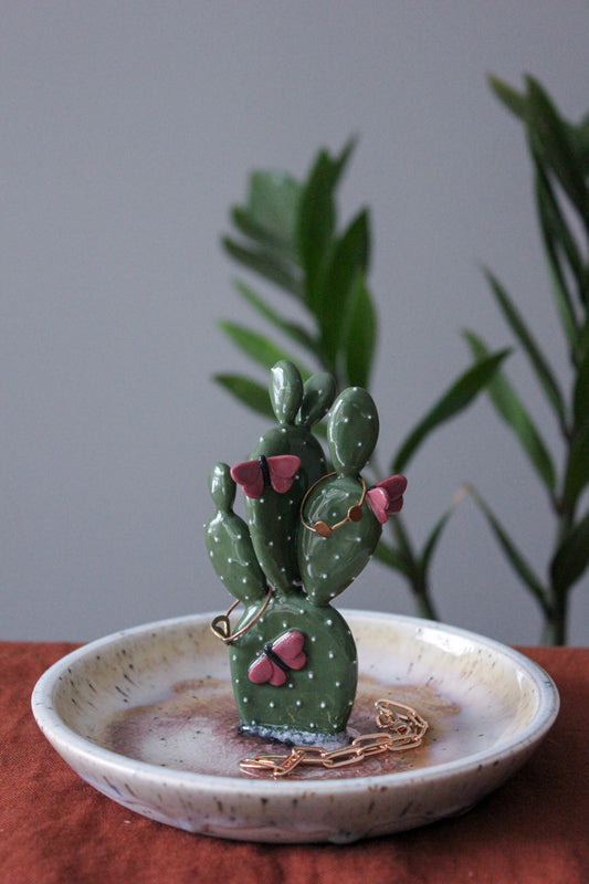 Cactus Crackle Jewelry Dish *Discounted - Please Read Description