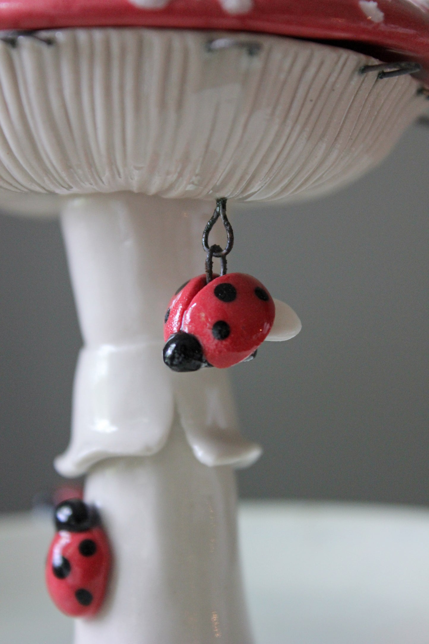 Mushroom & Ladybug Earring Holder