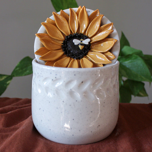 Large Bee & Sunflower Jar